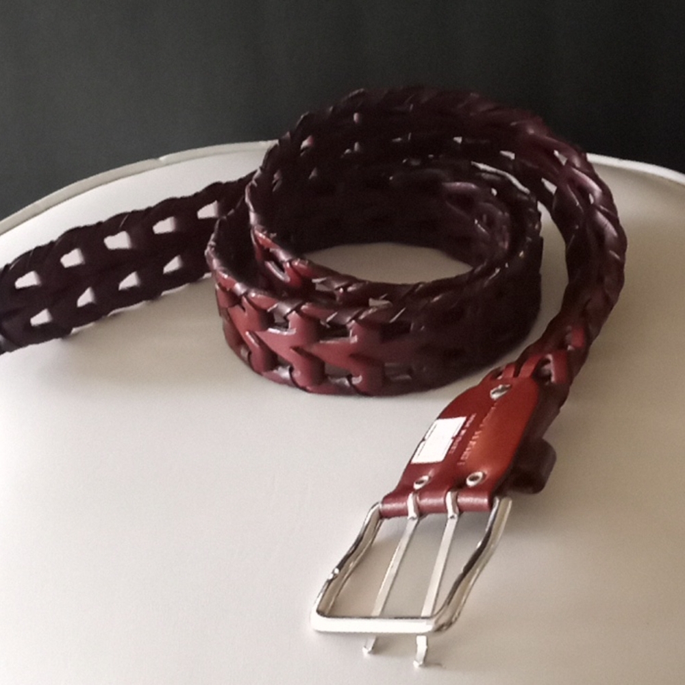 Peruzzi Brown Leather Belt Measures 46" at buckle